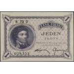1 złoty, 28.02.1919; seria 72 D, numeracja 029,353; Luc...