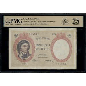 20 zlotych, February 28, 1919; series A.24, serial number 064542; L...