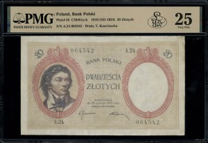 20 złotych, 28.02.1919; seria A.24, numeracja 064542; L...
