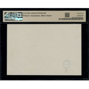 50 złotych, August 28, 1925; test print of the front page of b...