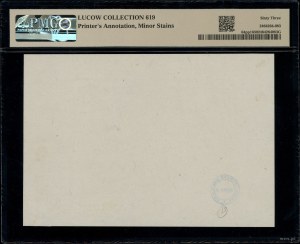50 złotych, 28.08.1925; próbny poddruk strony głównej b...