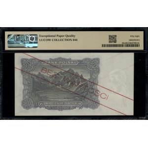 20 złotych, 2.01.1928; niewprowadzony do obiegu banknot...