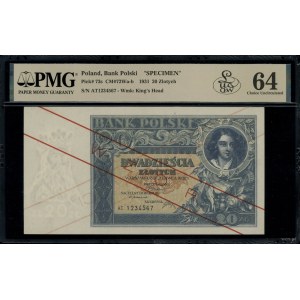 20 złotych, 20.06.1931; seria AT., numeracja 1234567, n...