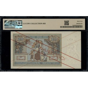 20 złotych, 20.06.1931; seria AT., numeracja 1234567, n...