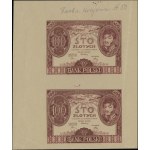 100 złotych, 9.11.1934; próbny druk w kolorze jasnego b...