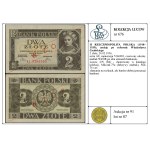 2 zlote, February 26, 1936; AE series, serial number 5266983, red...