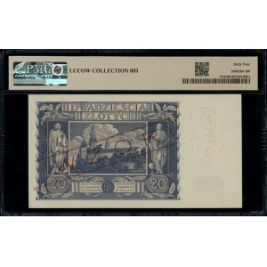 20 zlotych, November 11, 1936; AM series, serial number 1234567, part...