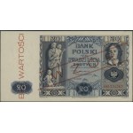 20 zlotych, November 11, 1936; AM series, serial number 1234567, part...