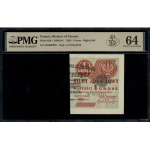 Bilet zdawkowy - 1 grosz, 28.04.1924; seria W, numeracj...