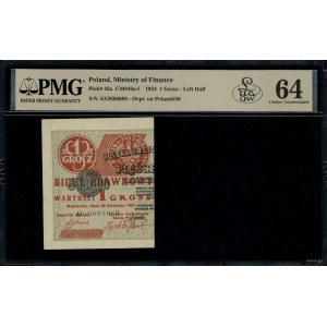 Bilet zdawkowy - 1 grosz, 28.04.1924; seria AX, numerac...