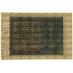 1 złoty, 1.03.1940; seria D, numeracja 0000000, perfora...