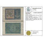 1 zloty, March 1, 1940; Series D, serial number 0000000, perforation...