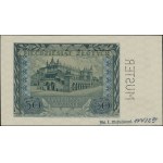 50 złotych, 1.03.1940; seria A, numeracja 0000000, pion...