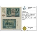 50 zlotých, 1. 3. 1940; séria A, číslovanie 0000000, vertikálne...