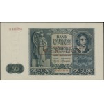 50 złotych, 1.08.1941; seria D, numeracja 6153554, czer...
