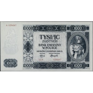 Rekonstrukcja banknotu o nominale 1.000 złotych (niewpr...