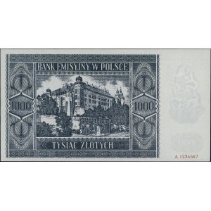 Rekonstrukcja banknotu o nominale 1.000 złotych (niewpr...
