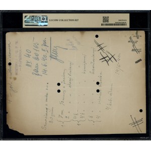 Receptura papieru do druku biletu 500 złotych, 1.03.194...