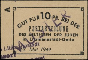 10 fenigów, 15.05.1944; seria A, stempel MUSTER na stro...