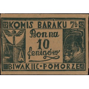 Bon na 10 fenigów, 1942; seria I, numeracja 083, podpis...