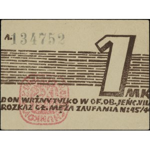 Bon na 1 markę, 2.11.1944; numeracja 134752; Lucow 943a...