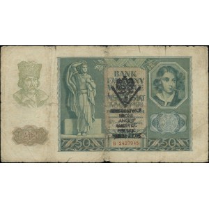 50 złotych, 1.03.1940; seria B, numeracja 2427945, obus...