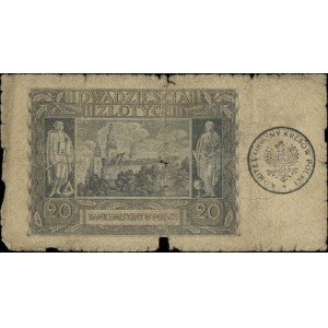 20 złotych, 1.03.1940; seria F, numeracja 6526080, na s...