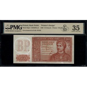 10 zlotych, August 15, 1939; no series or serial number indicated...
