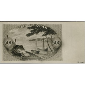 500 zlotých, 15. 8. 1940; oboustranný model první...