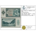 50 złotych, August 20, 1939; Series H, serial number 485450; Luco...