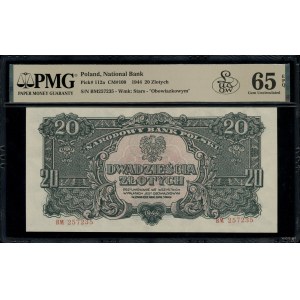 20 złotych, 1944; w klauzuli OBOWIĄZKOWYM, seria ВМ, nu...