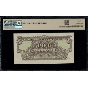 5 złotych, 1944; w klauzuli OBOWIĄZKOWE, rzadsza seria ...