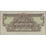 5 złotych, 1944; w klauzuli OBOWIĄZKOWE, rzadsza seria ...