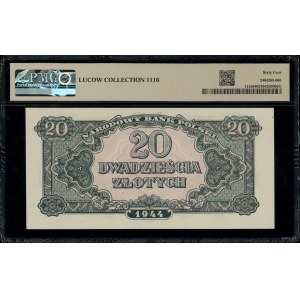 20 złotych, 1944; w klauzuli OBOWIĄZKOWE, seria Az, num...