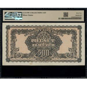 500 złotych, 1944; w klauzuli OBOWIĄZKOWE, seria Ay, nu...