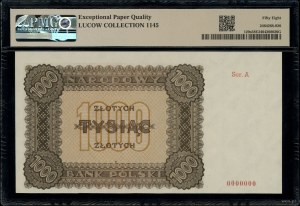 1.000 złotych, 1945; w klauzuli OBOWIĄZKOWE, seria A, n...