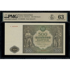 500 złotych, 15.01.1946; seria I, numeracja 9605069; Lu...