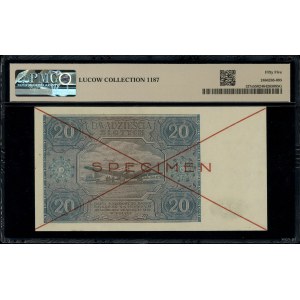 20 złotych, 15.05.1946; seria A, numeracja 1234567, obu...