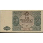 20 złotych, 15.05.1946; seria F, numeracja 3369481; Luc...
