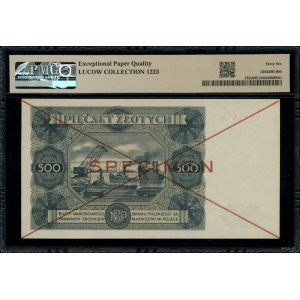 500 złotych, 15.07.1947; seria X, numeracja 123456, cze...