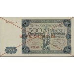 500 złotych, 15.07.1947; seria X, numeracja 123456, cze...