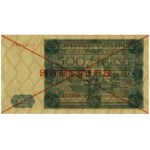 500 złotych, 15.07.1947; seria X, numeracja 123456, cze...