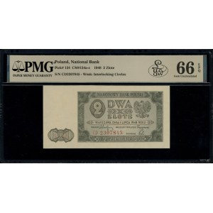 2 złote, 1.07.1948; seria CD, numeracja 2307845, znak w...