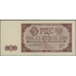 5 Złoty, 1.7.1948; Serie D, Nummer 7102916; Lucow...