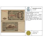 10 zlotych, July 1, 1948; series AA, serial number 1234567 / 89...