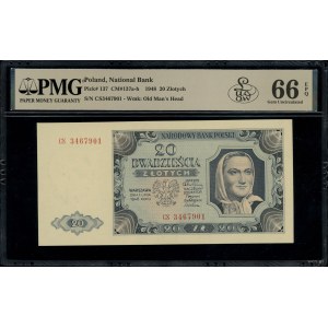 20 złotych, 1.07.1948; rzadsza seria CS, numeracja 3467...