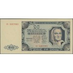 20 złotych, 1.07.1948; rzadsza seria CS, numeracja 3467...