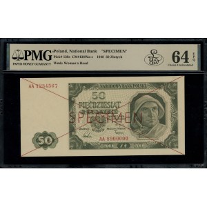 50 złotych, 1.07.1948; seria AA, numeracja 1234567 / 89...