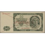 50 złotych, 1.07.1948; seria AA, numeracja 1234567 / 89...