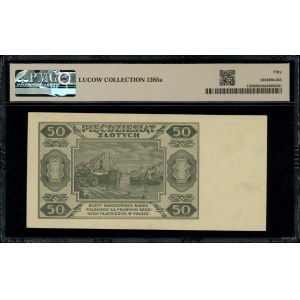50 złotych, July 1, 1948; rarer BK series, serial number 6940...